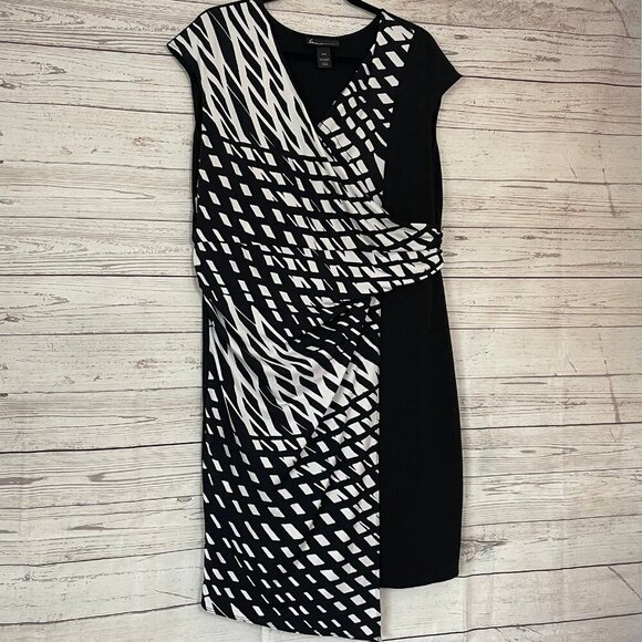 Lane Bryant Black/White Wrap Inspired Dress Size 14/16 - Picture 2 of 6